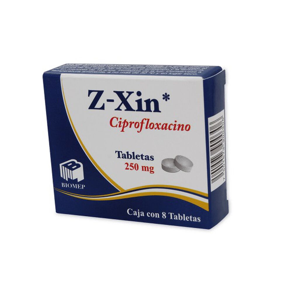 Z-XIN 250 MG CON 8 TABLETAS    (***) | Código de barras 7501573900306