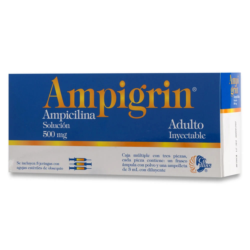 AMPIGRIN AD CON 3 INYECTABLE    (***) | Código de barras 780083140922