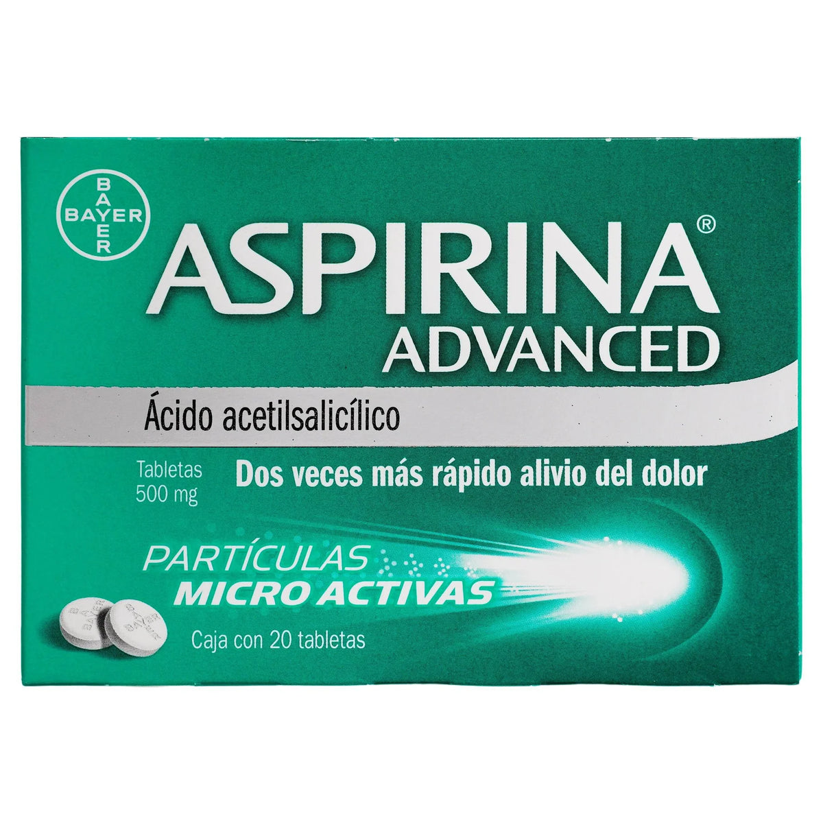 ASPIRINA ADVANCE 500 MG CON 20 TABLETAS