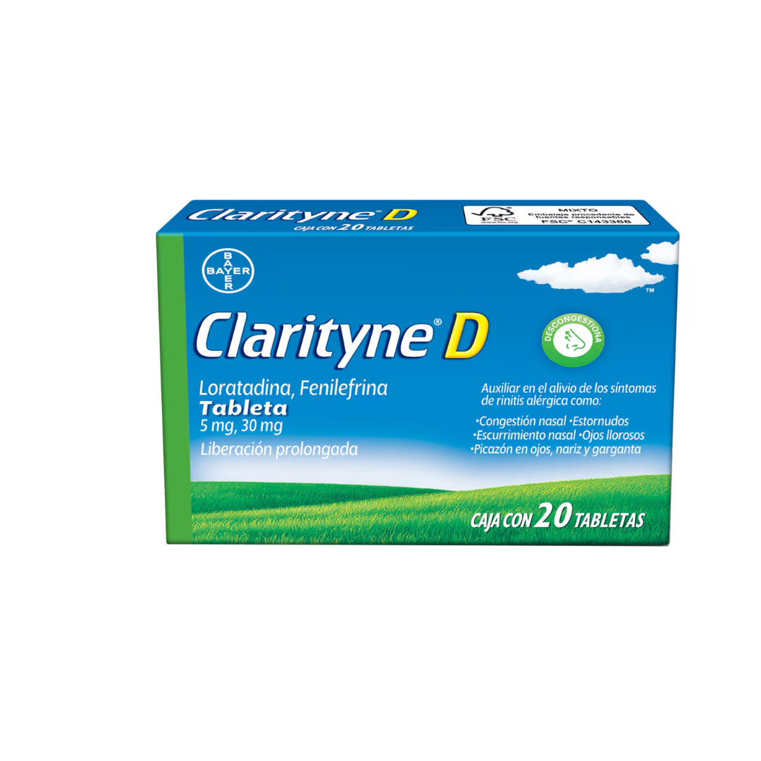 CLARITYNE D 5 MG / 30 MG CON 20 TABLETAS