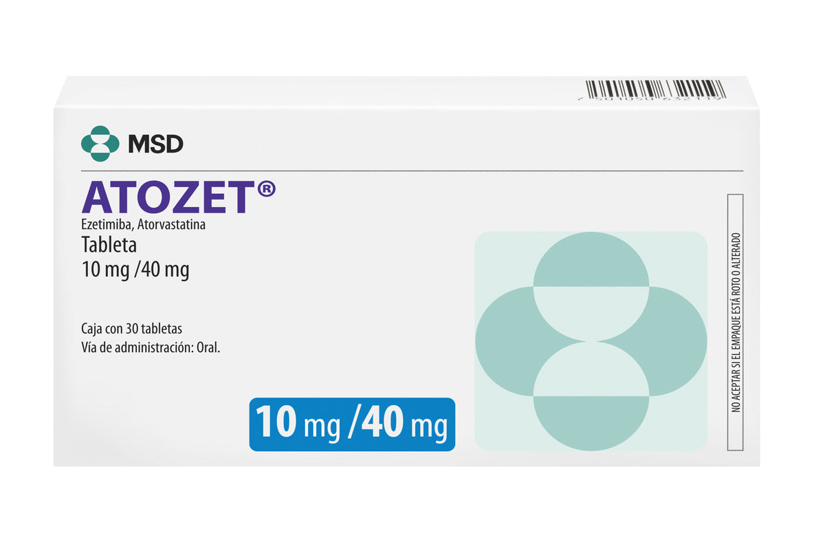 ATOZET 10 MG / 40 MG CON 30 TABLETAS