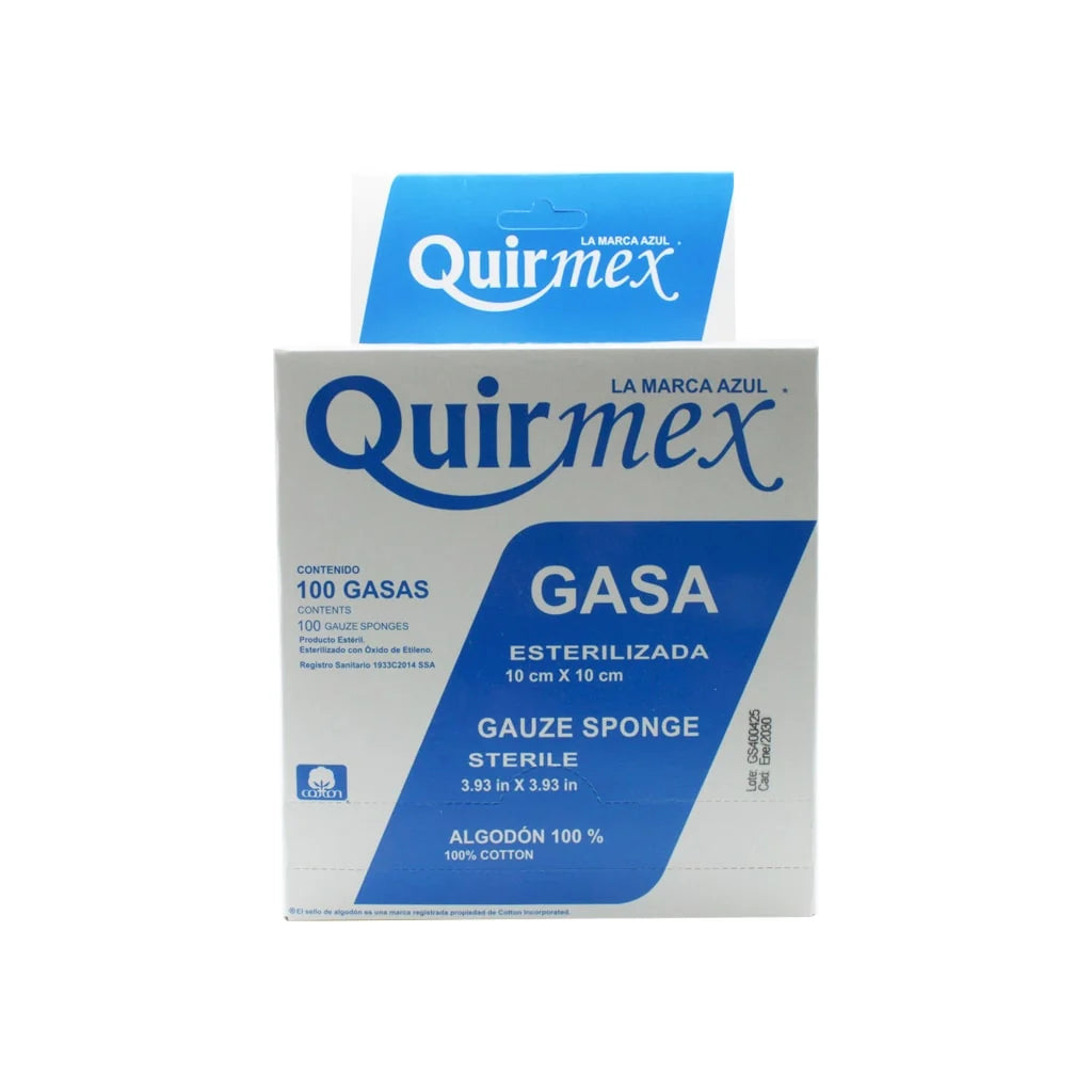 QUIRMEX GASA ESTERIL 10 X 10 CM 100 PZ | Código de barras 7503003406075