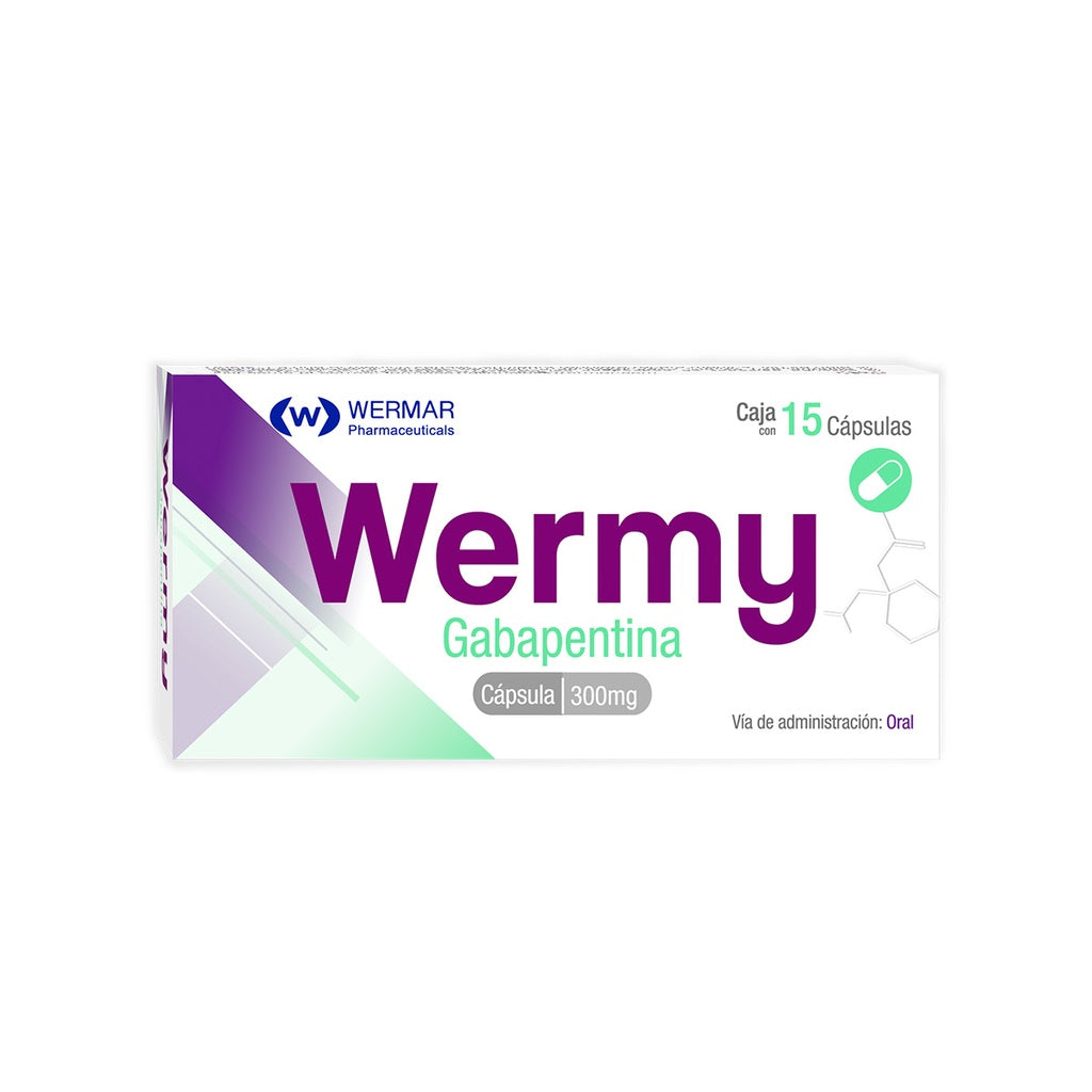 WERMY (GABAPENTINA 300MG) 15CA    (FIL2) | Código de barras 7502240450773