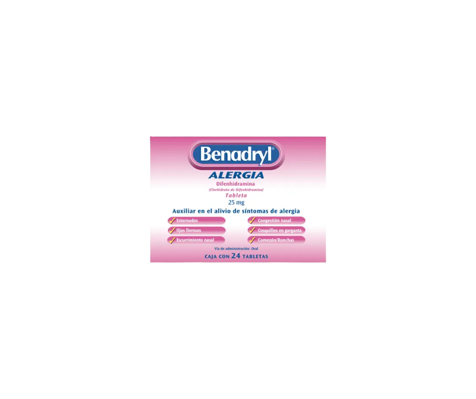 BENADRYL 25 MG CON 24 TABLETAS (***)