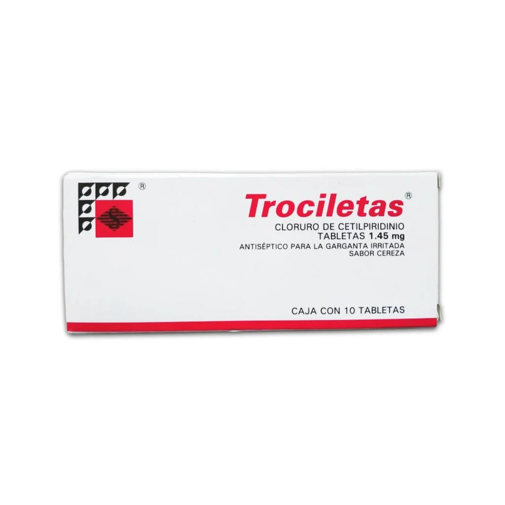 TROCILETAS CEREZA CON 10 TABLETAS    (** | Código de barras 7501547522220