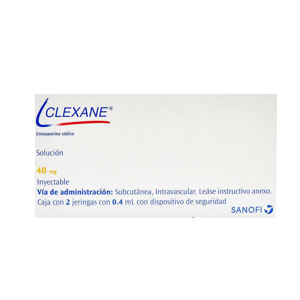 CLEXANE JGA 2 40MG INYECTABLE    (***) | Código de barras 7501072350220