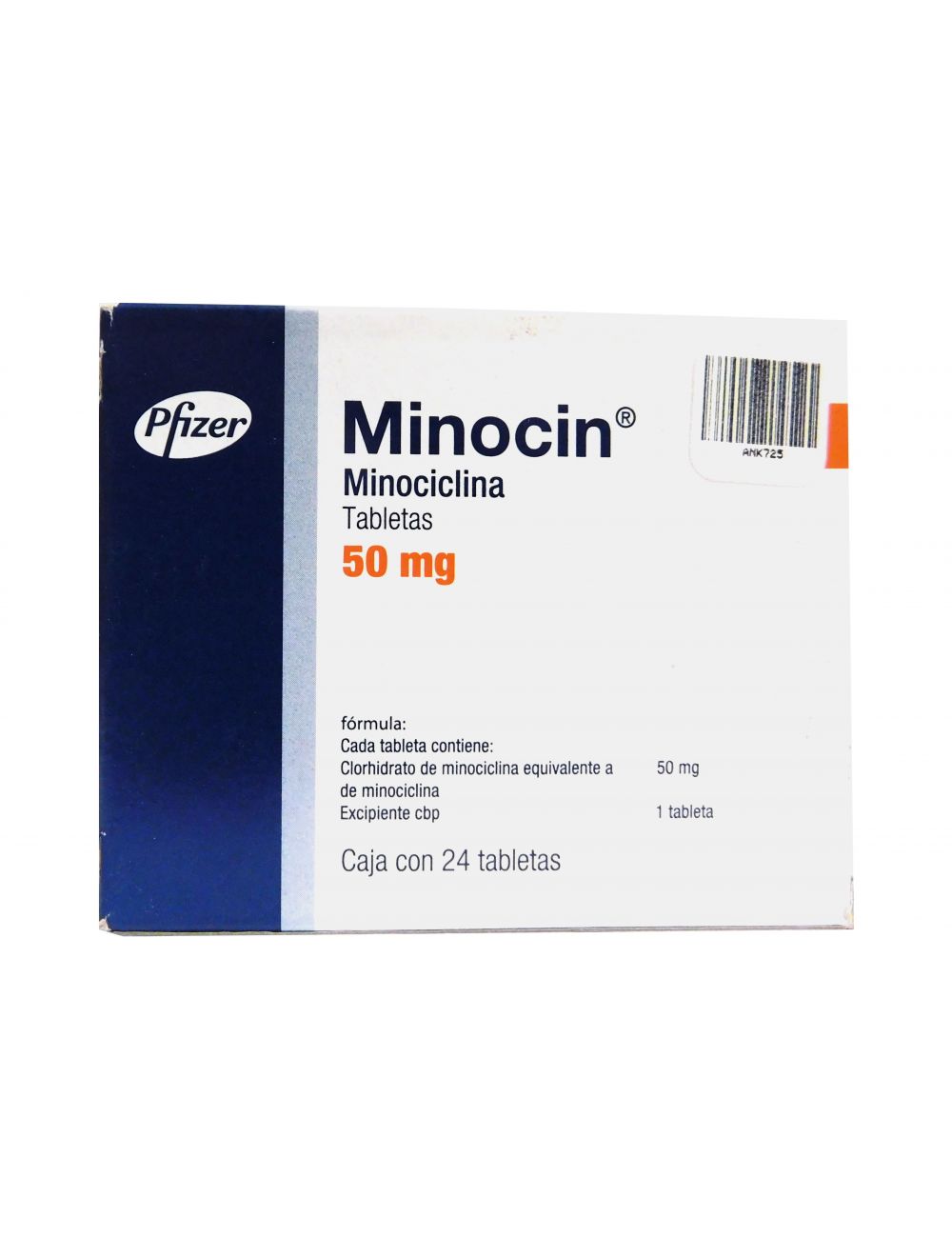 MINOCIN 50 MG CON 24 GRAGEAS