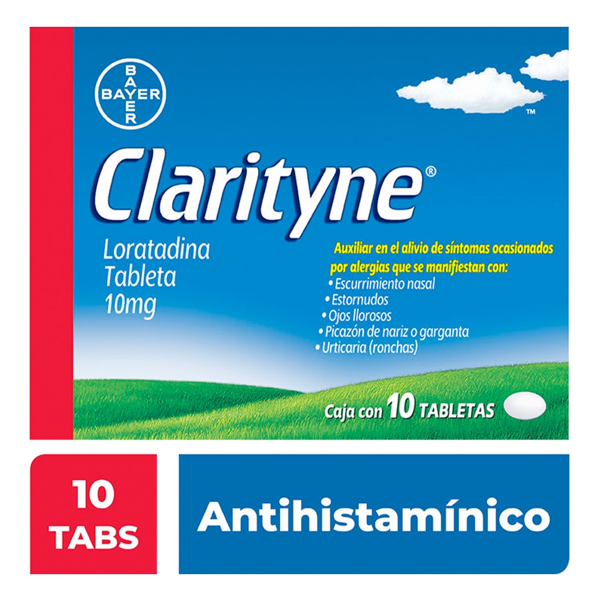CLARITYNE 10 MG CON 10 TABLETAS