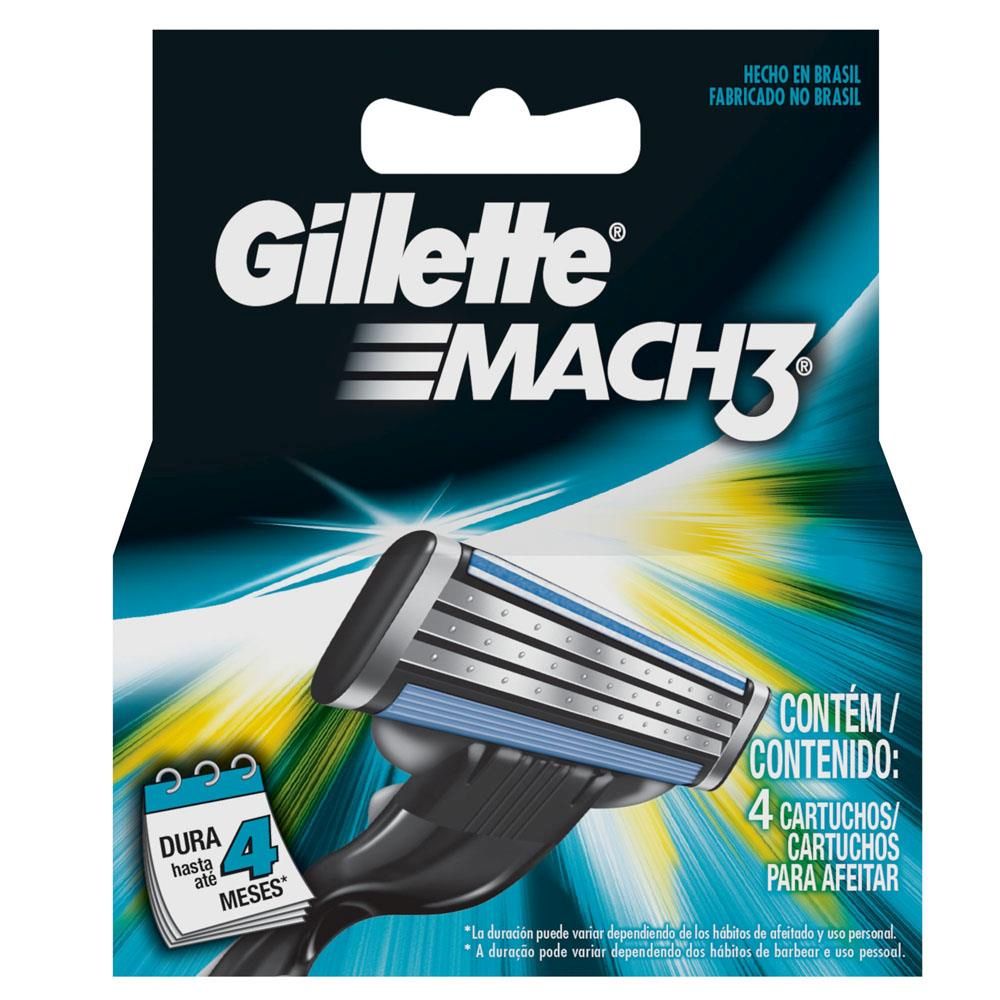 GILLETTE MACH3 CON 4 CARTUCHOS | Código de barras 047400179660
