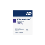 VIBRAMICINA 100 MG CON 10 CAPSULAS (*