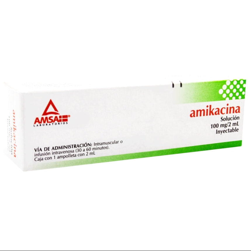 AMIKACINA 100 MG INY C1    (***) | Código de barras 7501349020740