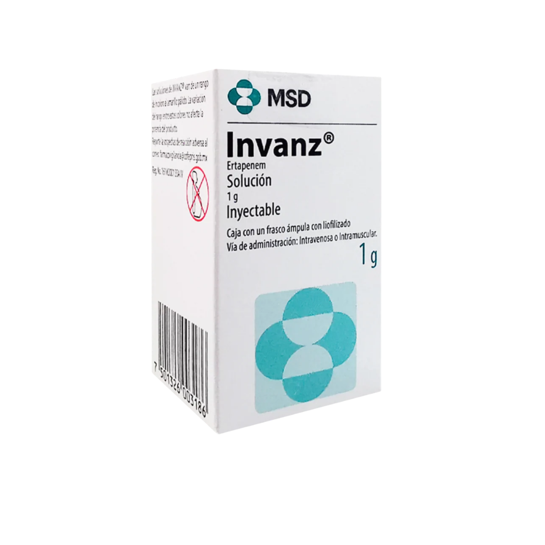 INVANZ FA 1G IV INYECTABLE    (***) | Código de barras 7501326003186
