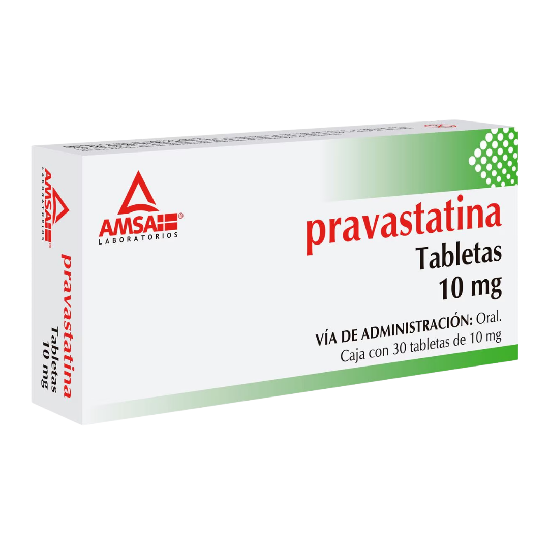 PRAVASTATINA  10 MG CON 30 TABLETAS | Código de barras 7501349014299