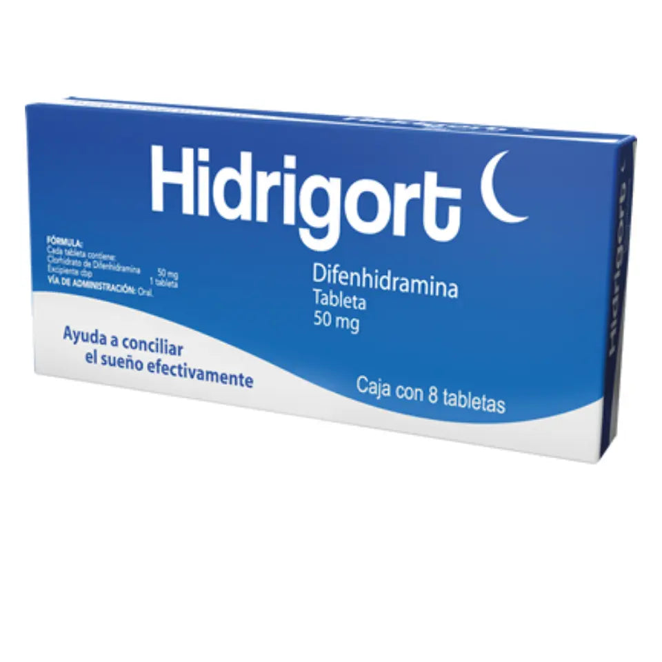 HIDRIGOT 50 MG CON 8 TABLETAS    (***) | Código de barras 7501825304142