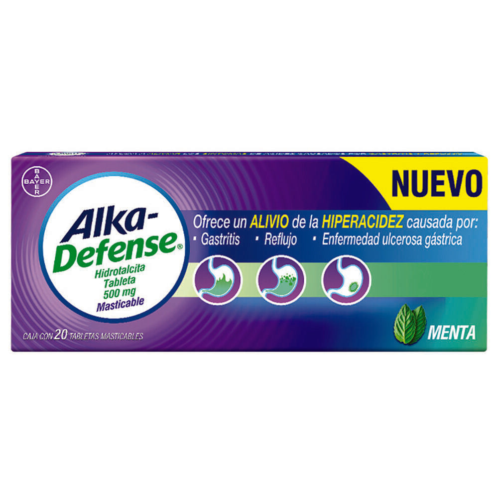 ALKA-DEFENSE 500MG SABOR MENTA CON 20TAB