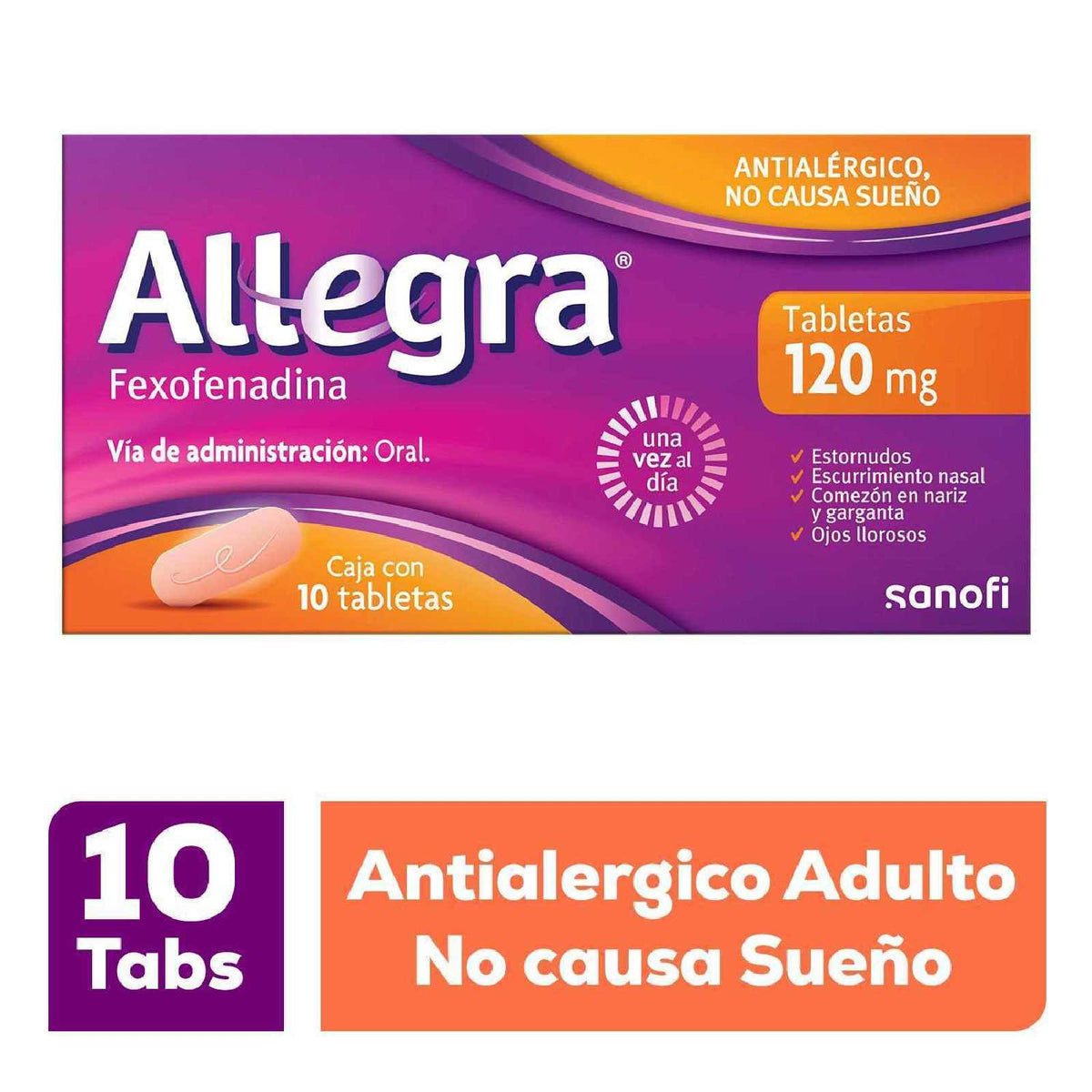 ALLEGRA 120 MG CON 10 TABLETAS (***)