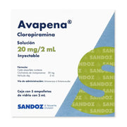 AVAPENA 20 MG CON 5 AMPOLLETAS