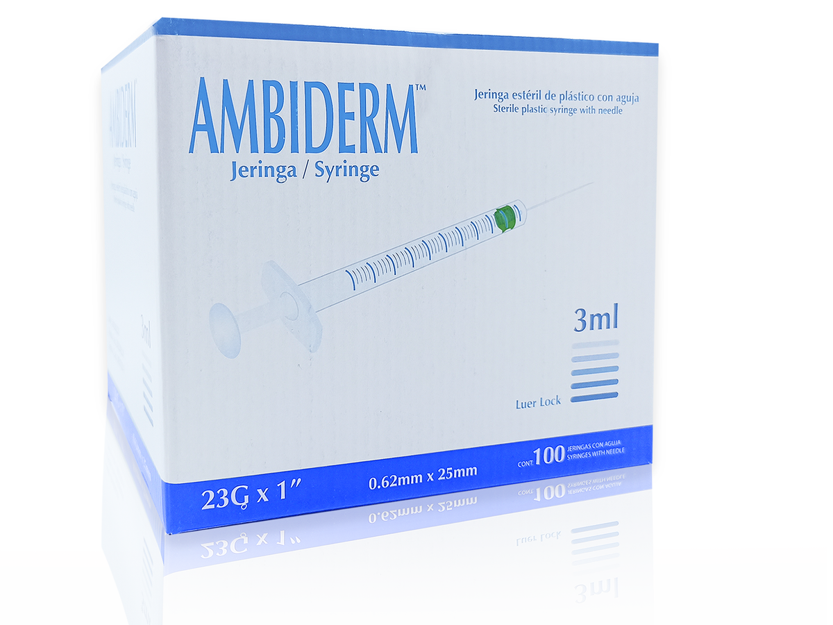 AMBIDERM JERINGA 3ML CON AGUJA 23GX25MM | Código de barras 7502224246071