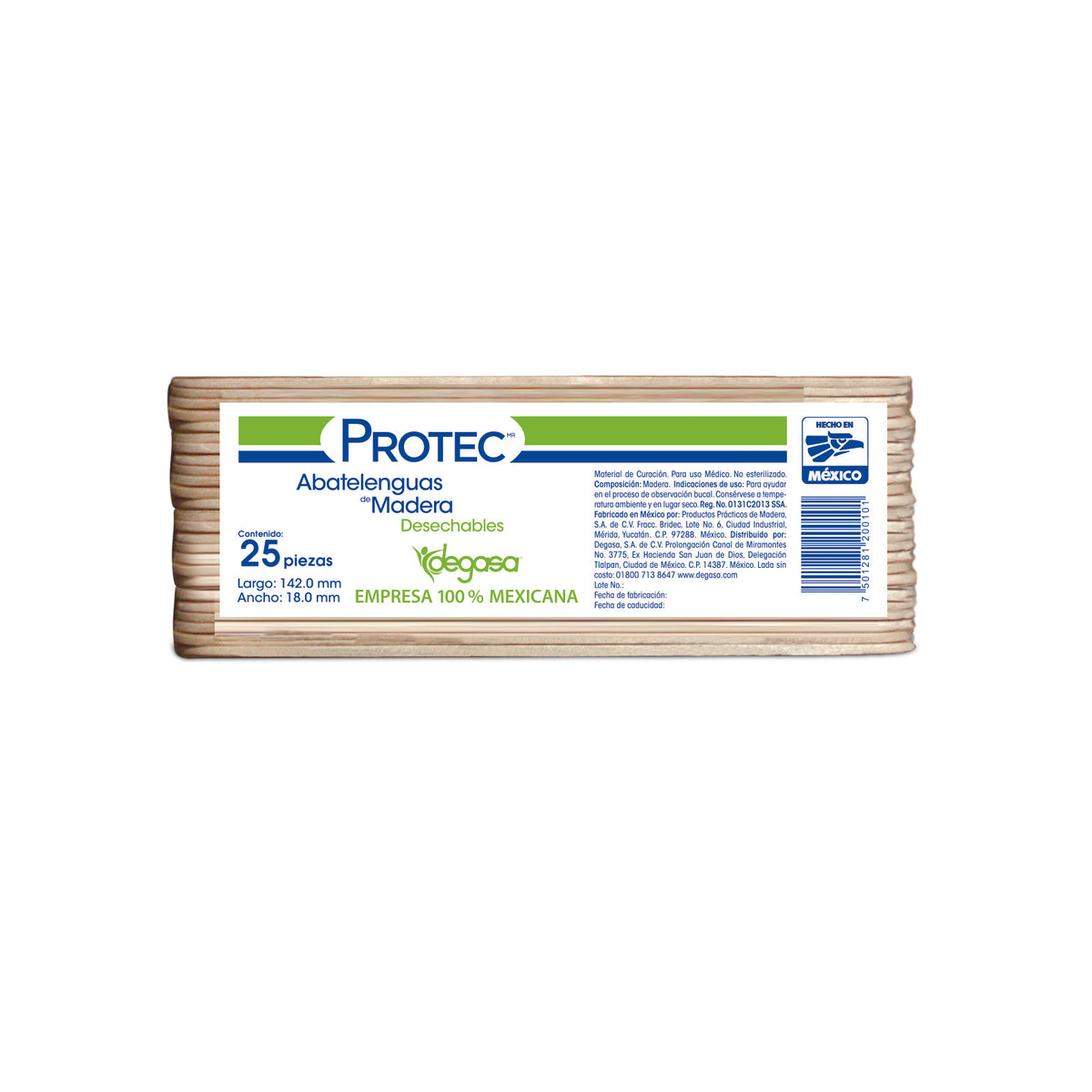 PROTEC ABATELENGUAS MAD CON 500 PZS | Código de barras 7501281200101
