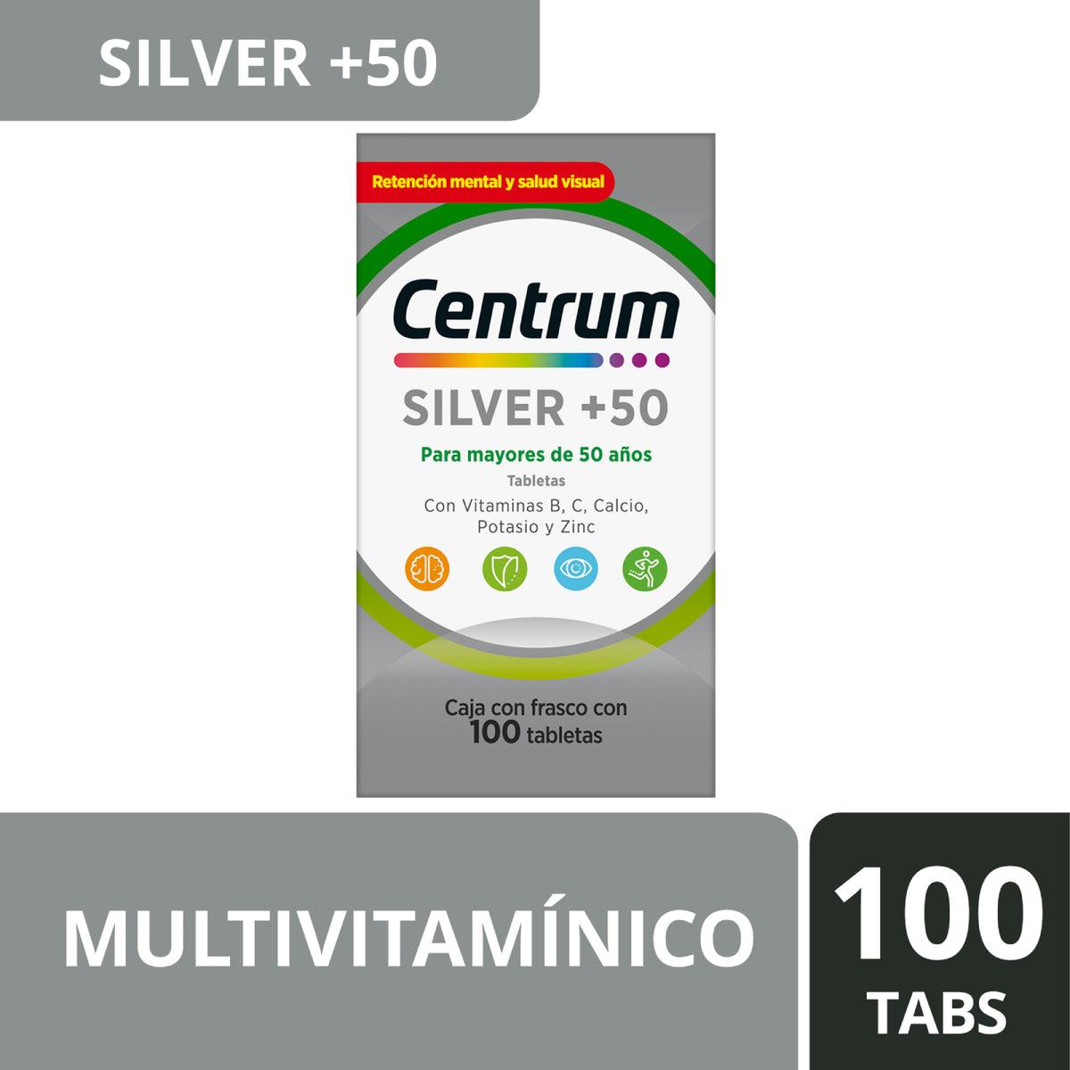 CENTRUM SILVER +50 CON 100 TABLETAS