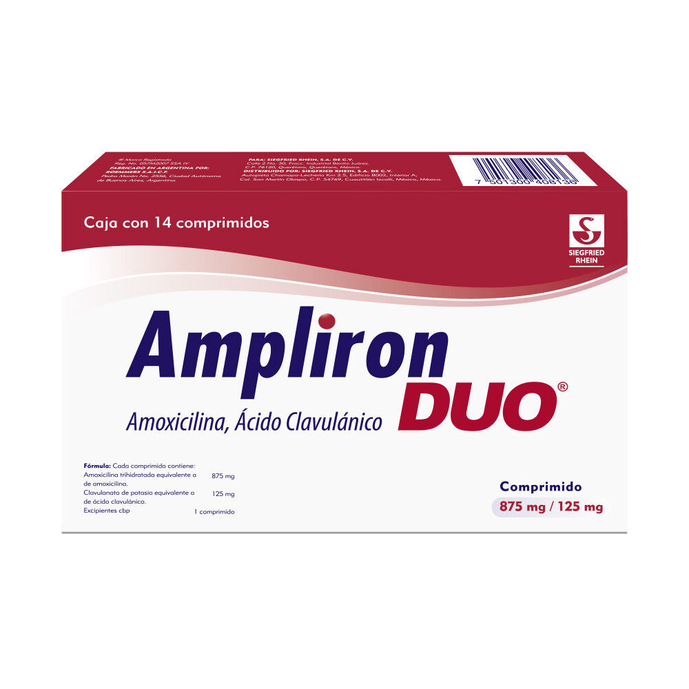 AMPLIRON DUO 875 / 125 MG CON 14 COMP