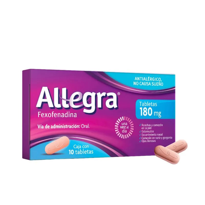 ALLEGRA 180 MG CON 10 TABLETAS (***)
