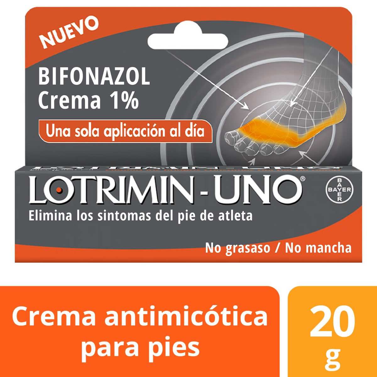 LOTRIMIN UNO CREMA 1% 20G    (***) | Código de barras 7502276040351