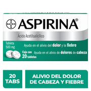 ASPIRINA 500MG CON 20 TABLETAS