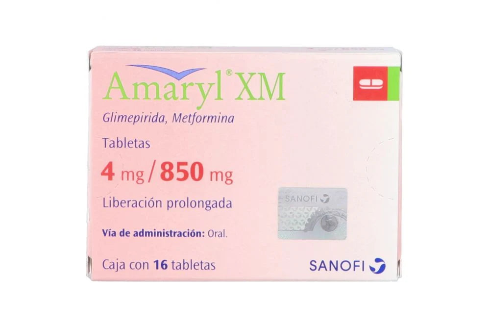 AMARYL XM 4 MG / 850 MG CON 30 TABLETAS