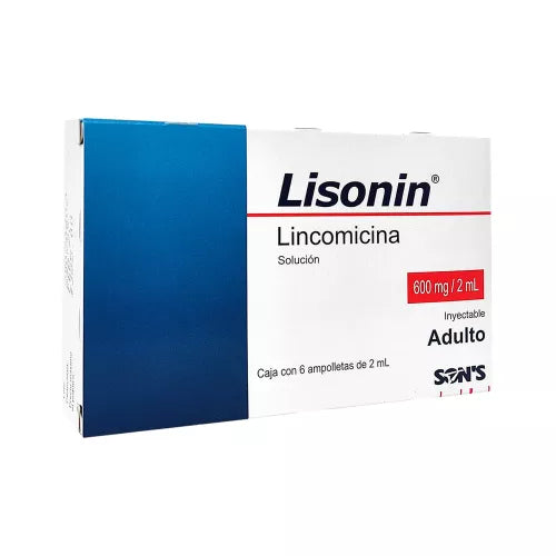 LISONIN 600MG/2ML CON 6 AMPOLLETAS AD
