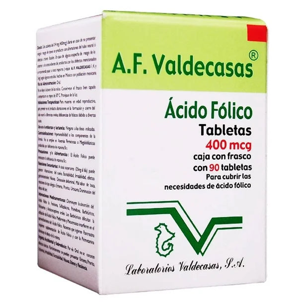 A.F. VALDECASAS 400 MCG 90 TABLETAS