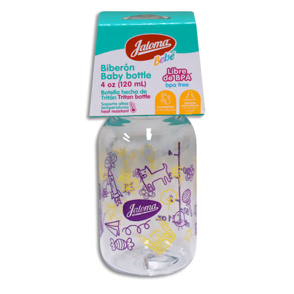 BIBERON CRISTALINO CON MAMILA JALOMA 120ML