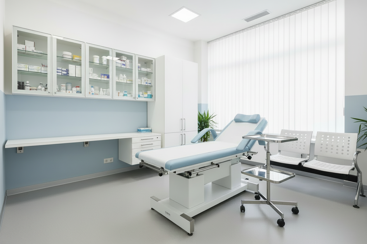 me ayudas a generar una imagen de muebles para consultorios medicos